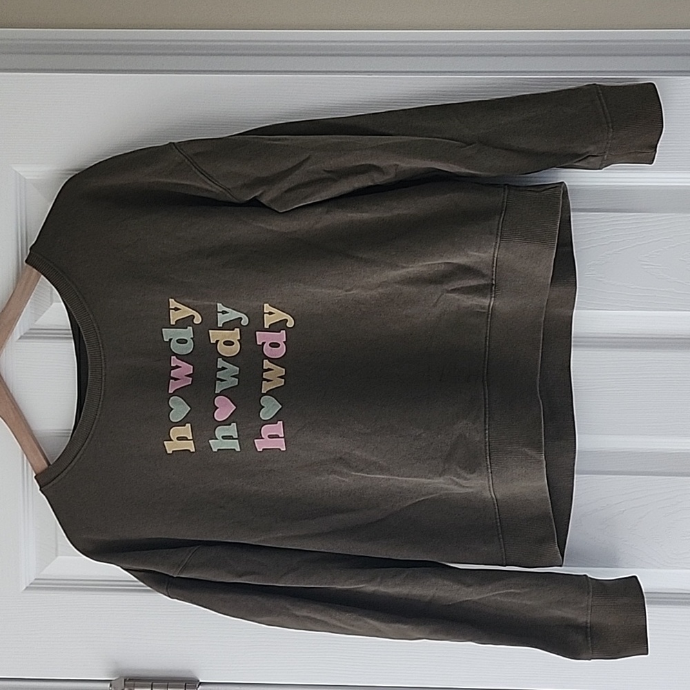 Pact Crew Sweatshirt Olive Green Size M